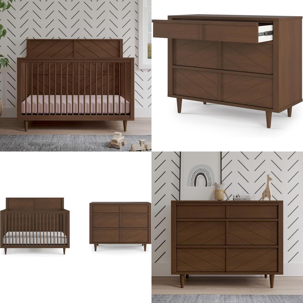 Convertible Crib Set - 4-in-1 Convertible Crib Set for Nursery,
