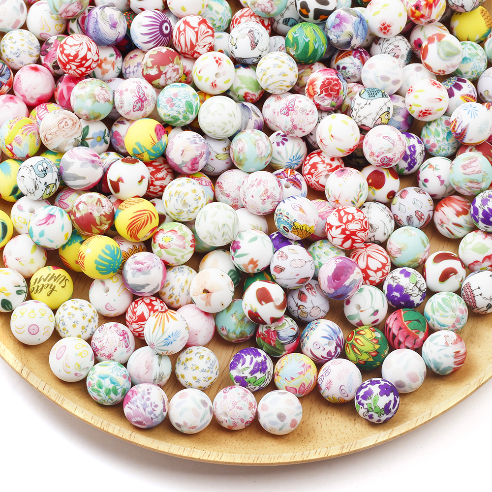 Baby Food Processor - 10Pcs 15mm New Silicone Beads Round