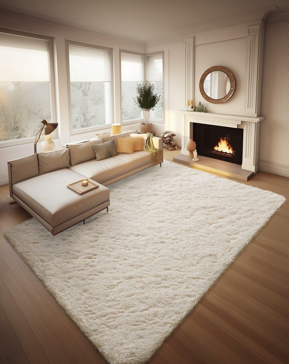 Soft Rug Nursery - 8x10 Washable Non-Slip Shag Rug for