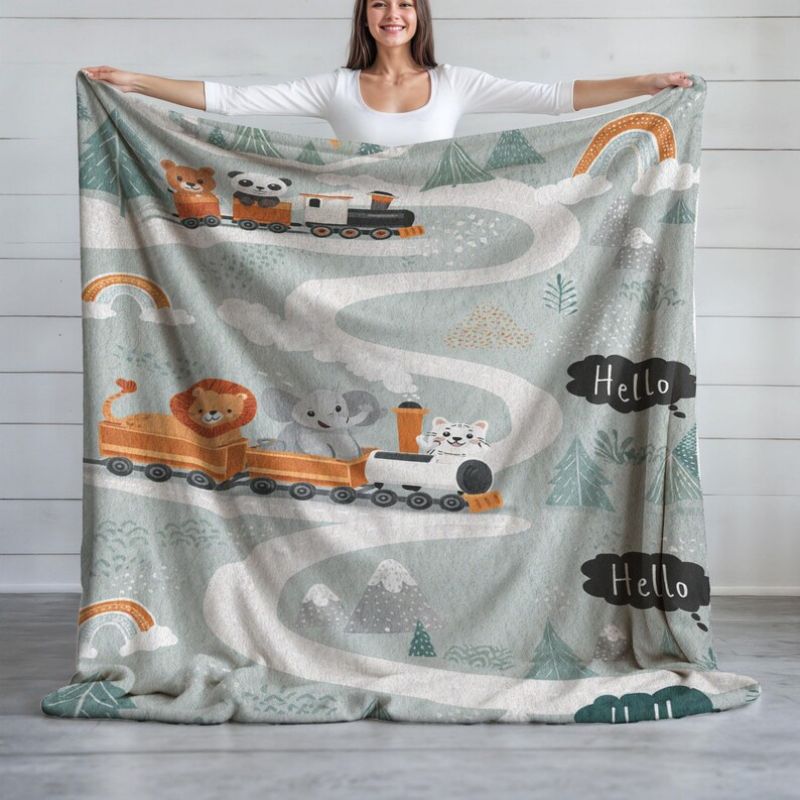 Baby Nursery Office - VIKAMA Adventure Bear Camping Flannel Blanket