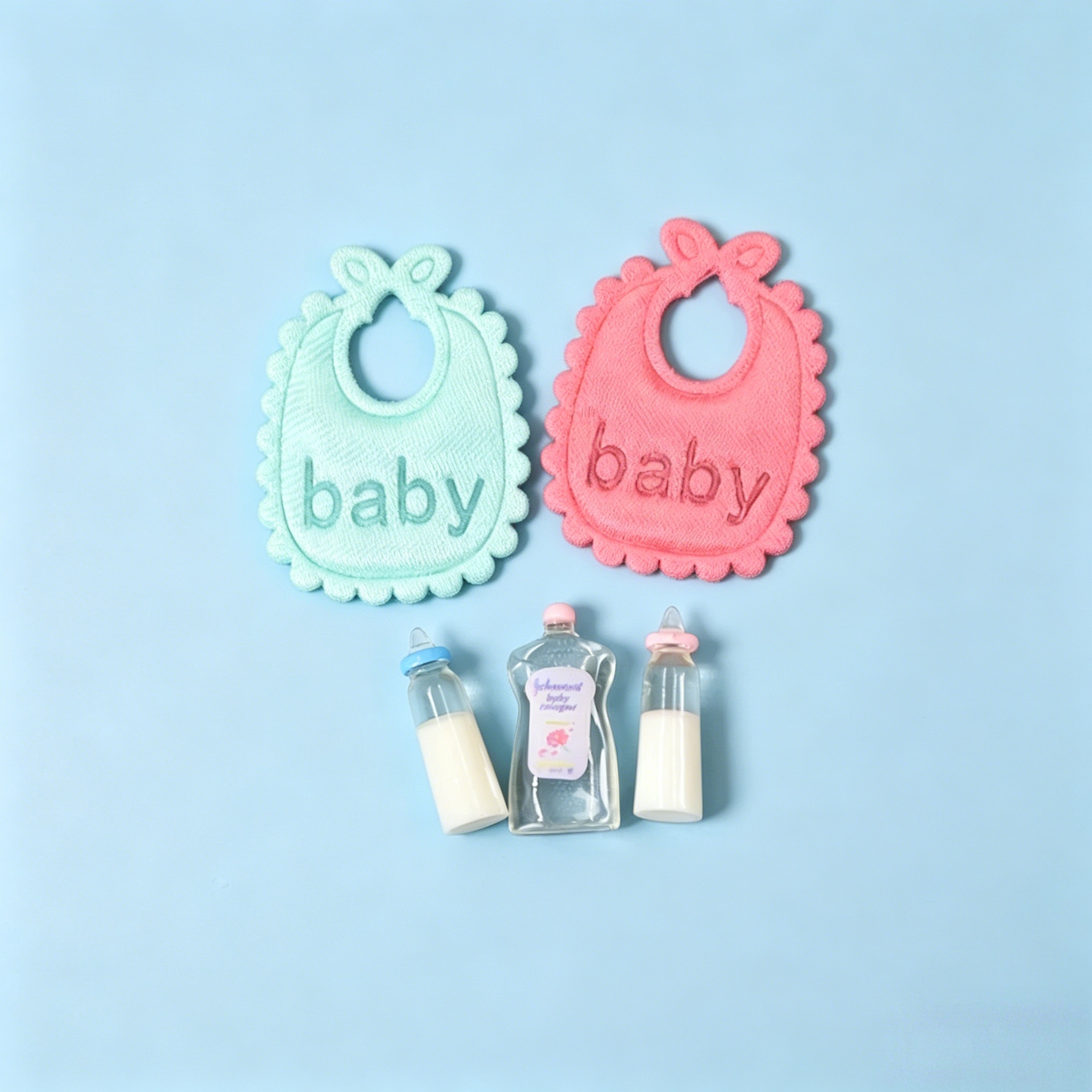 Baby Nursery Kit - 1:12 Scale Dollhouse Mini Baby Bottles
