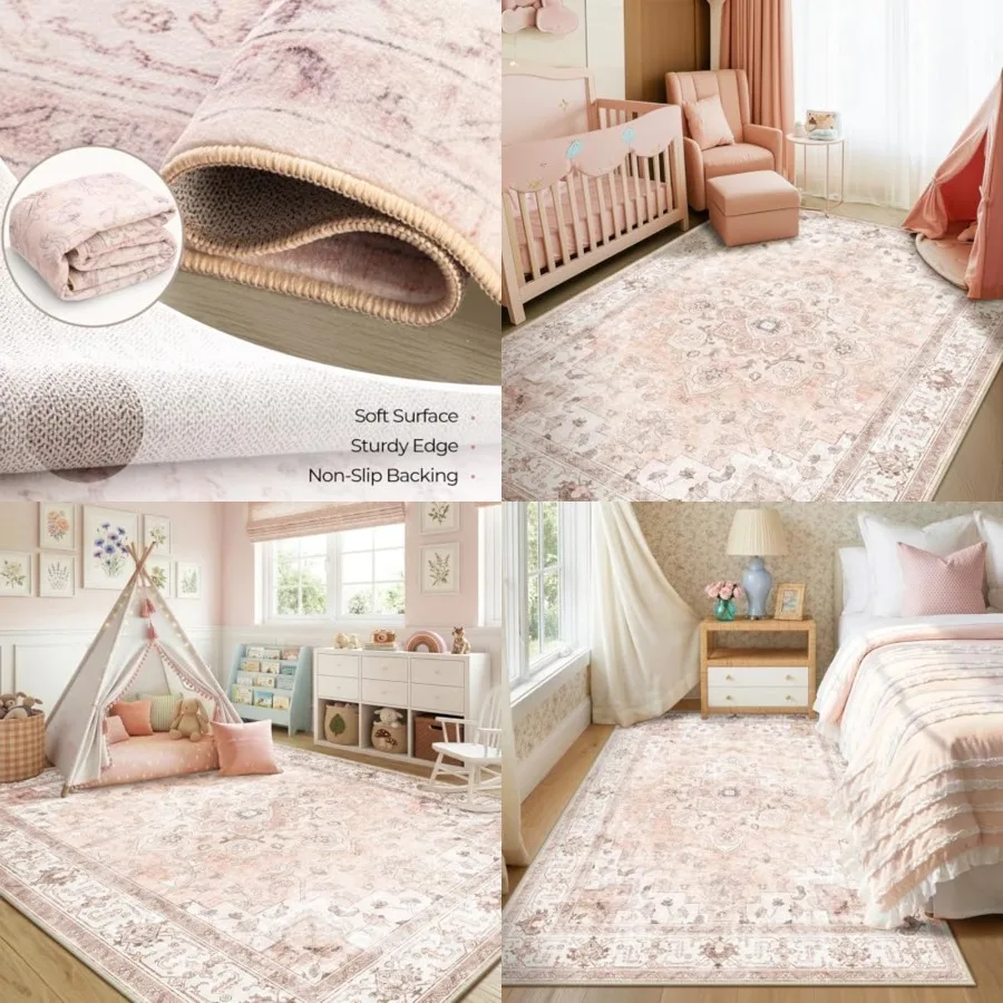 Soft Rug Nursery - Machine Washable Rugs Nursery Rug 5x7