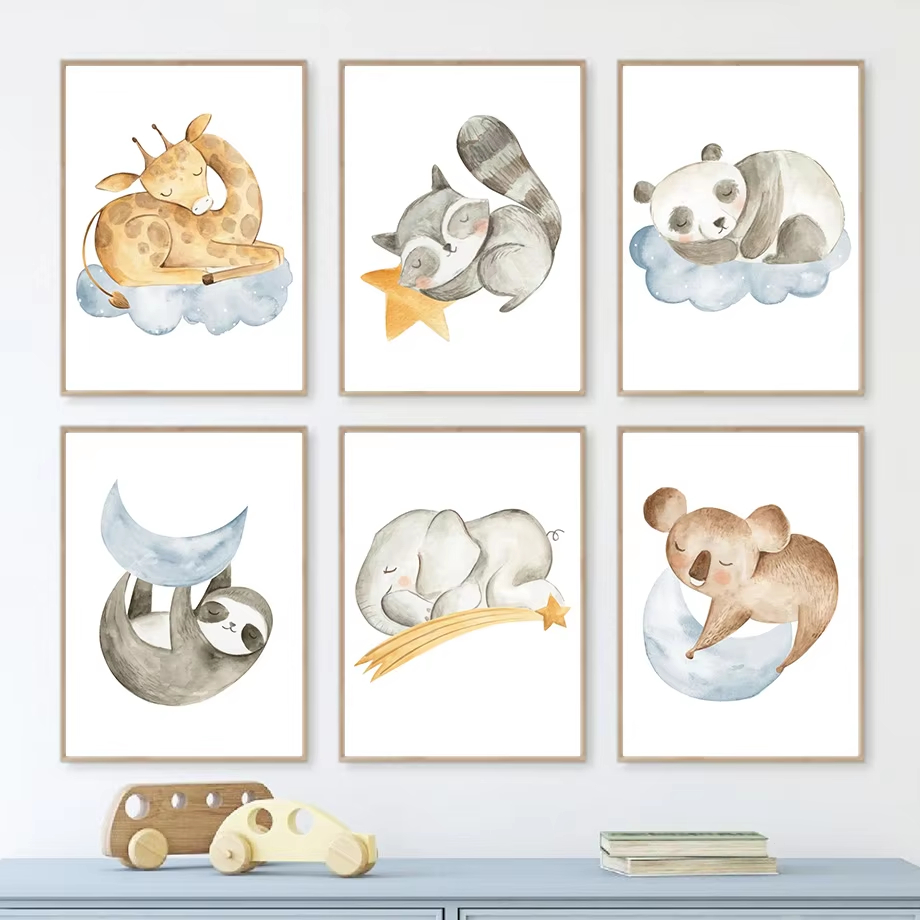 Baby Nursery Mirror - Giraffe Raccoon Panda Sloth Nursery Wall