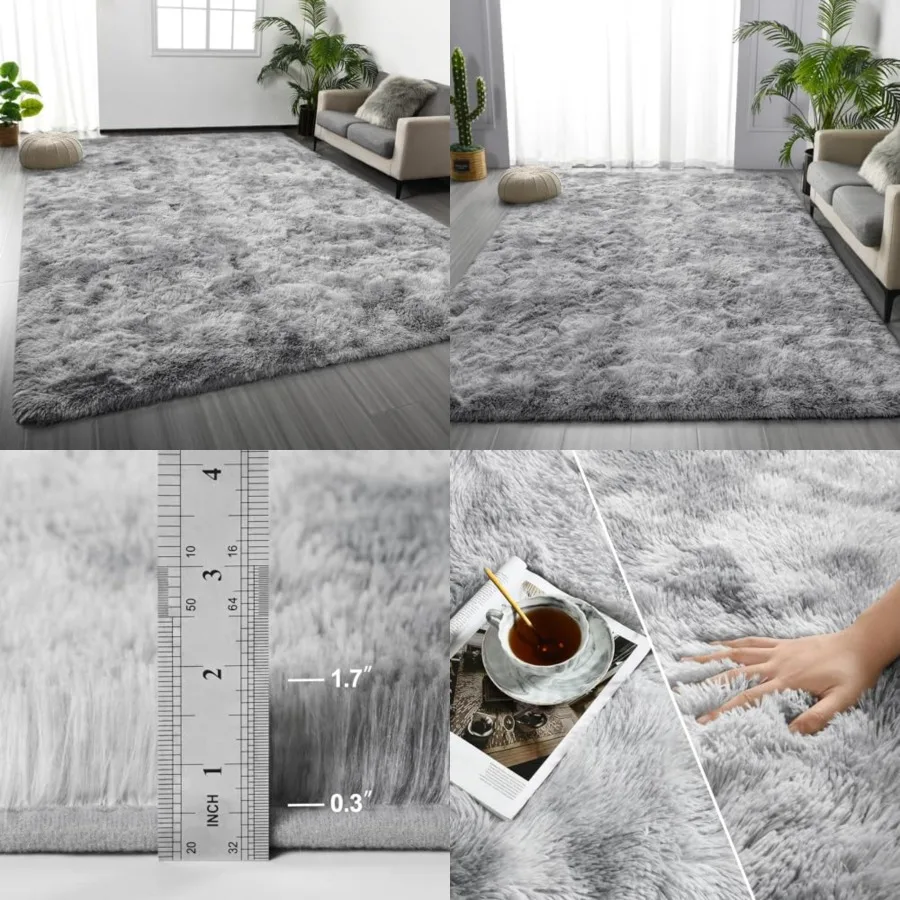 Soft Rug Nursery - Large Shag Area Rugs, Tie-Dyed Plush