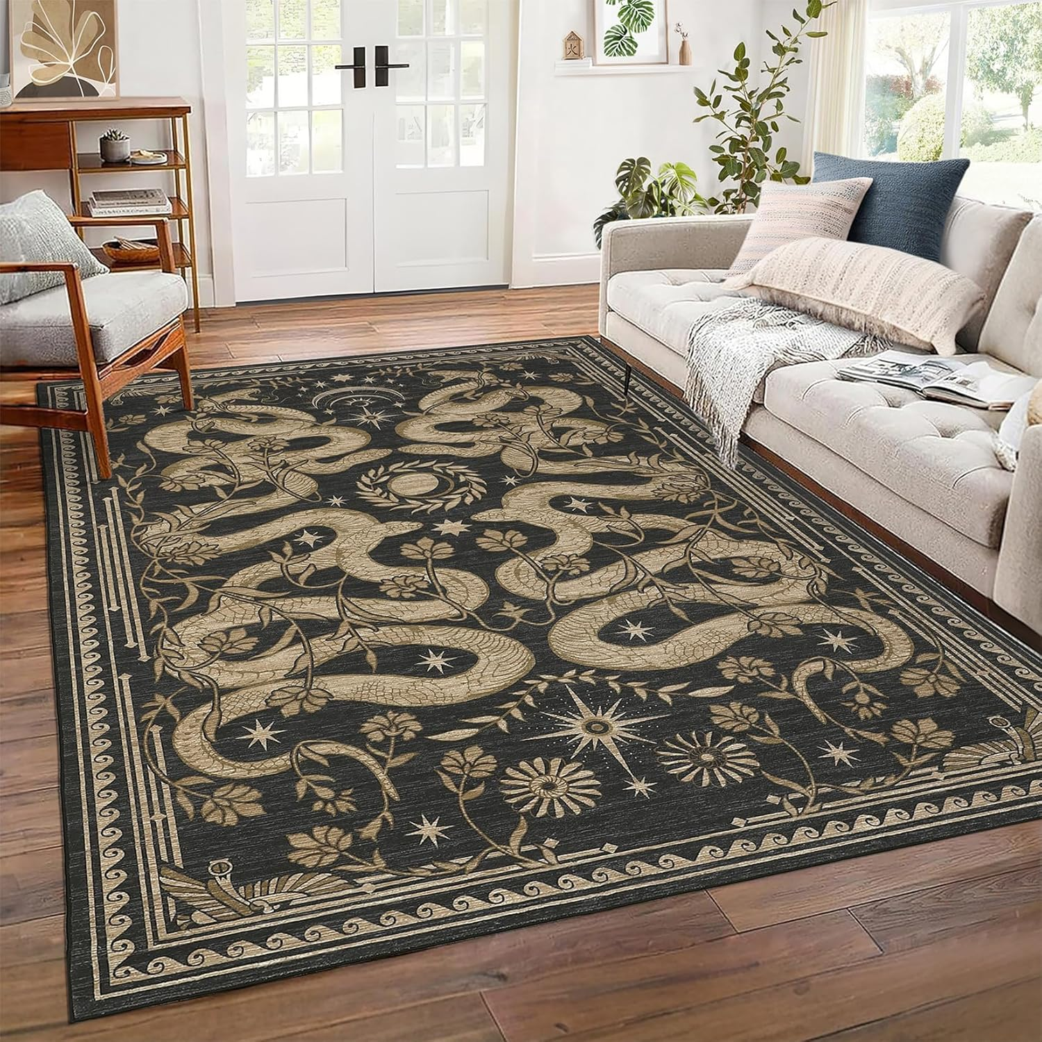 Soft Rug Nursery - Snake Washable Rugs for Living Room