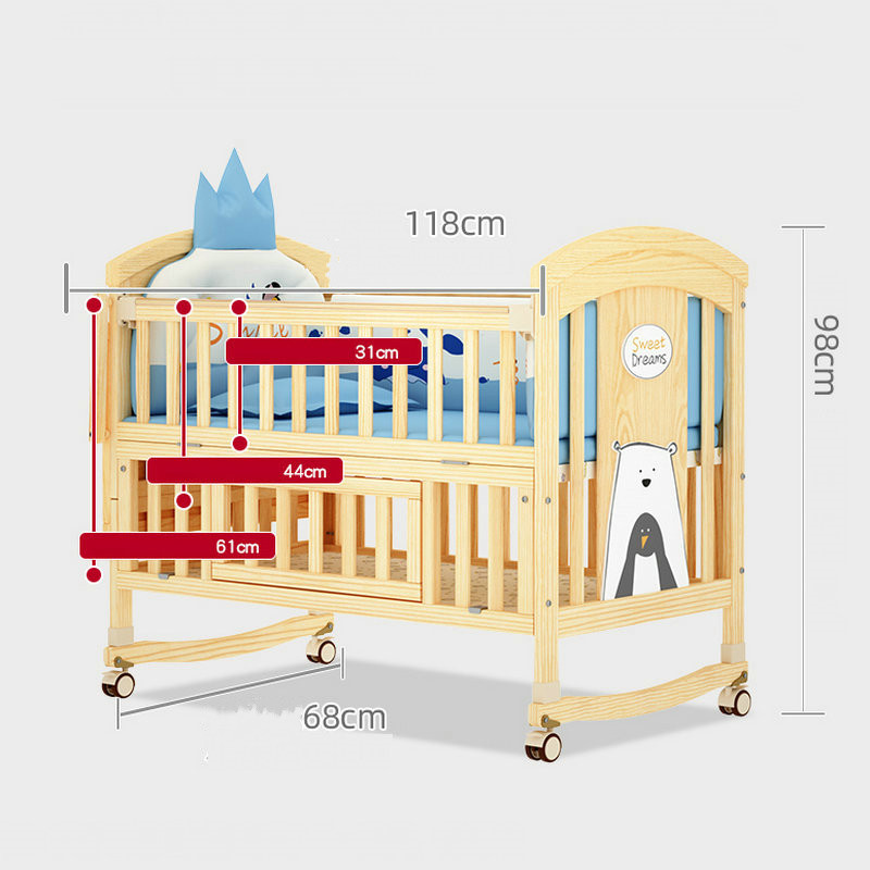 Multi-functional Solid Wood Ba - Convertible Crib Set ulasan dan harga