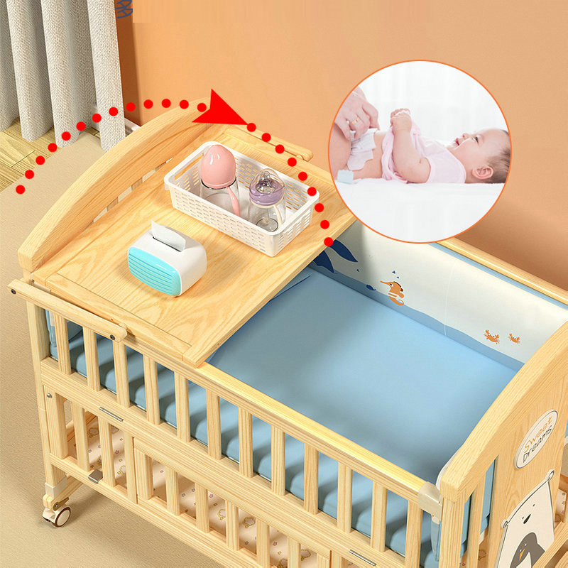 Multi-functional Solid Wood Ba - Convertible Crib Set ulasan dan harga