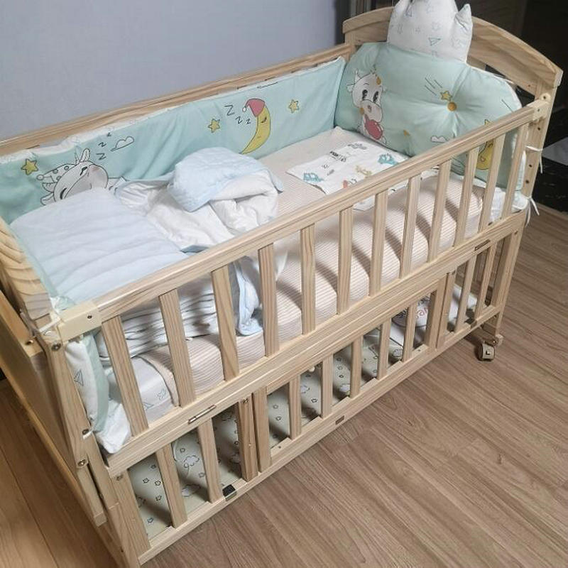 Multi-functional Solid Wood Ba - Convertible Crib Set ulasan dan harga