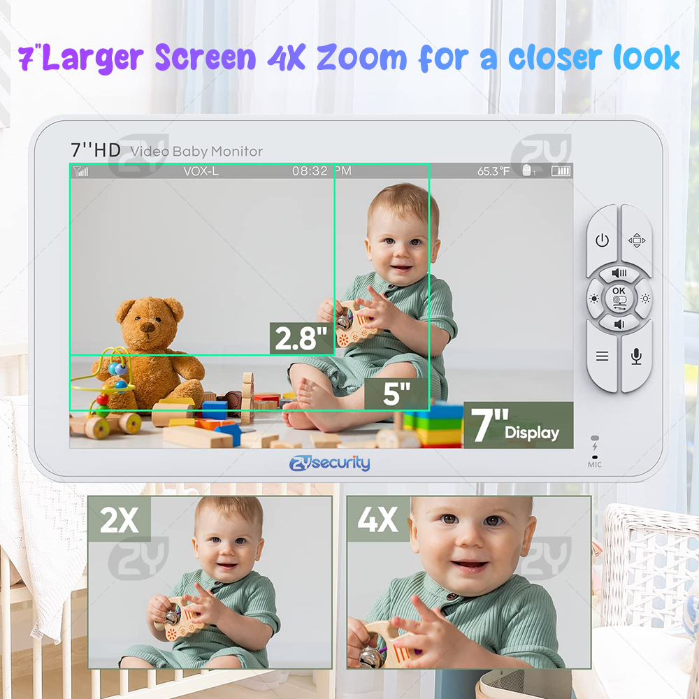 7.0 inch Video Baby Monitor HD - Baby Monitor Split Screen ulasan dan harga