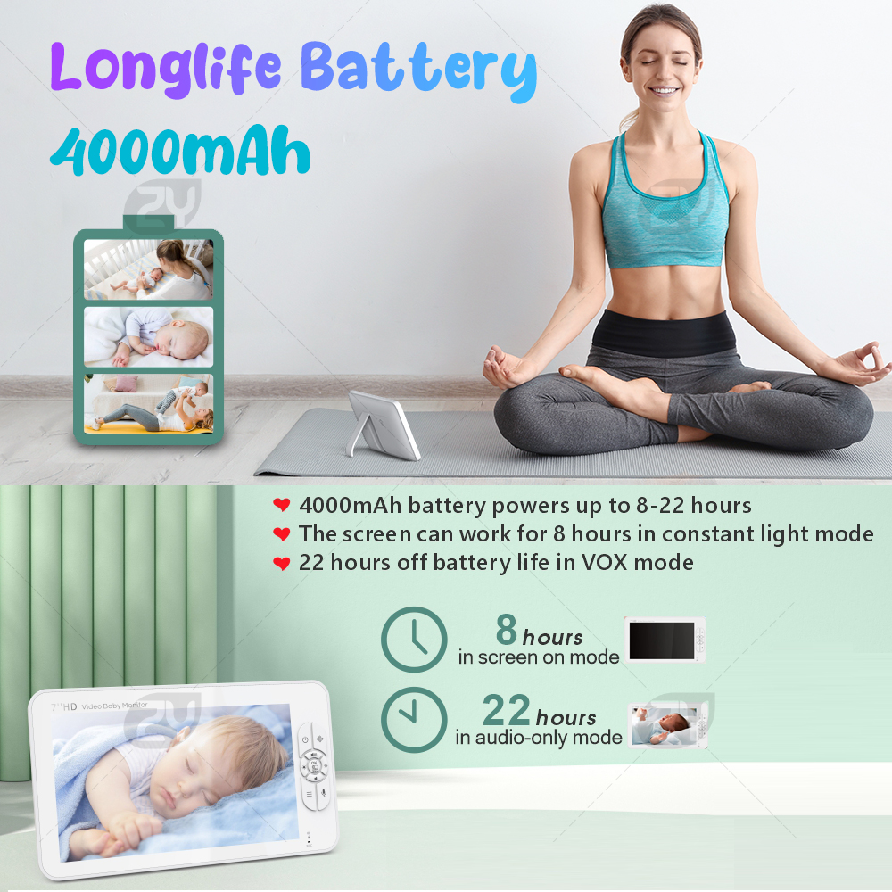7.0 inch Video Baby Monitor HD - Baby Monitor Split Screen ulasan dan harga