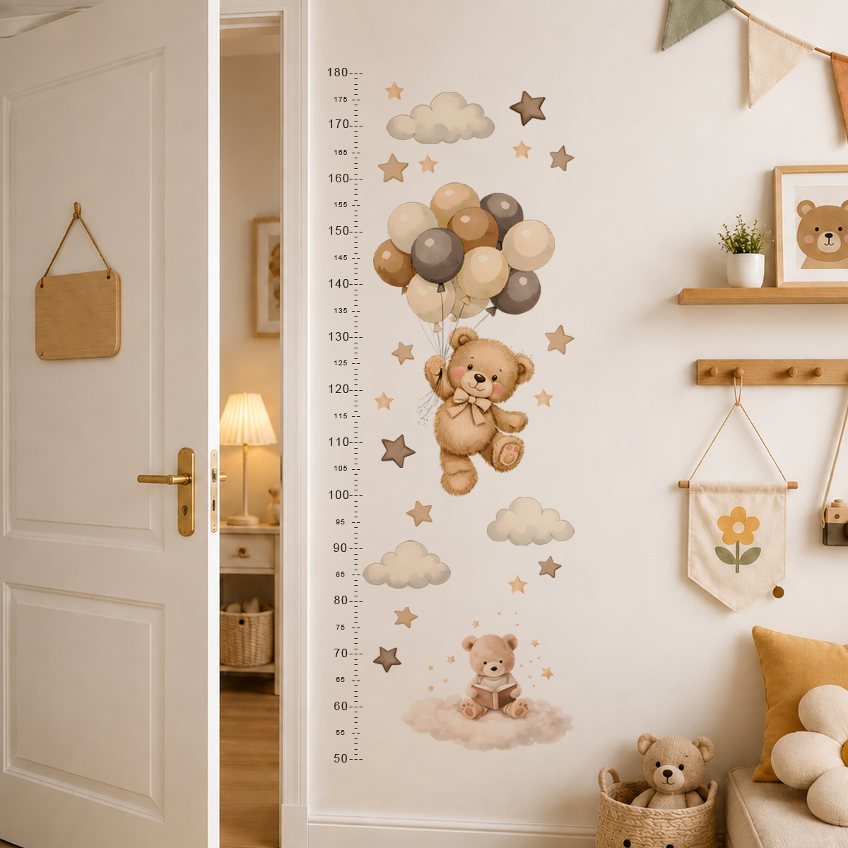 Bohemia Cute Bear Height Chart - Baby Nursery Artwork ulasan dan harga