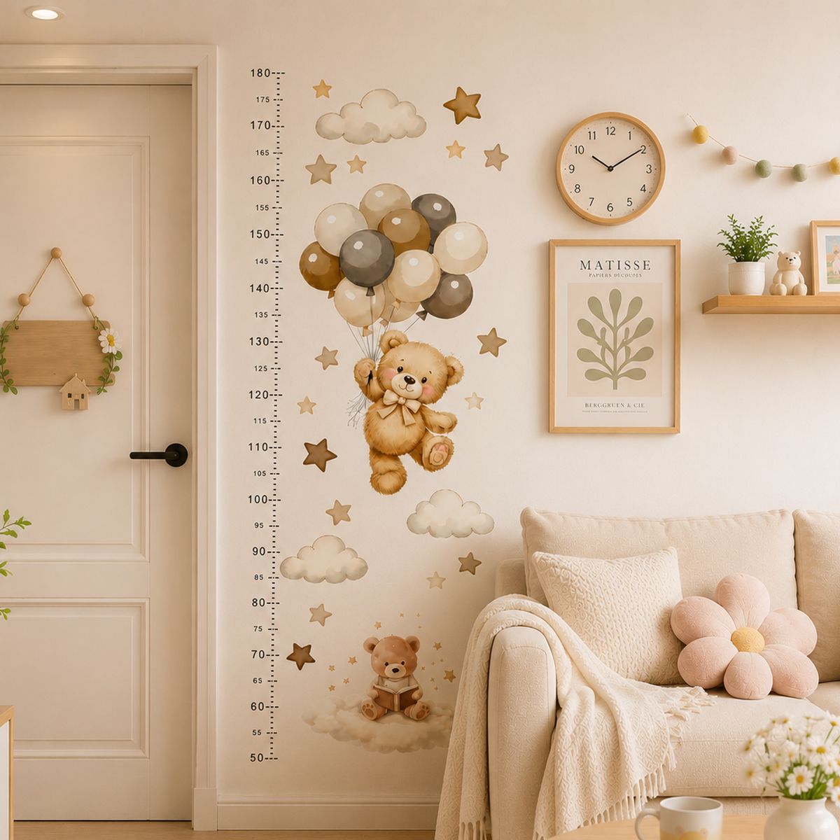 Bohemia Cute Bear Height Chart - Baby Nursery Artwork ulasan dan harga