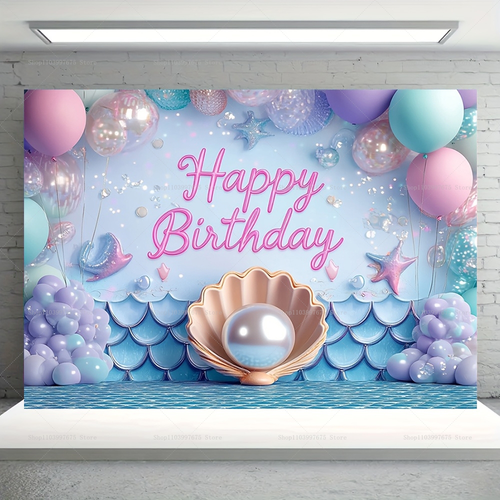 Mermaid Party Backdrops Childr - Baby Food Processor ulasan dan harga