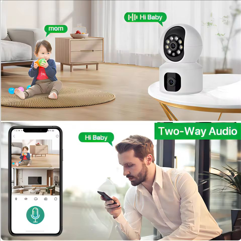 8MP WiFi IP Camera Dual Lens B - Baby Monitor Split Screen ulasan dan harga