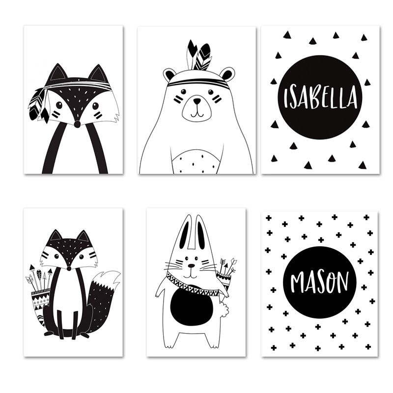 Black White Cartoon Bear Rabbi - Baby Nursery Mirror ulasan dan harga