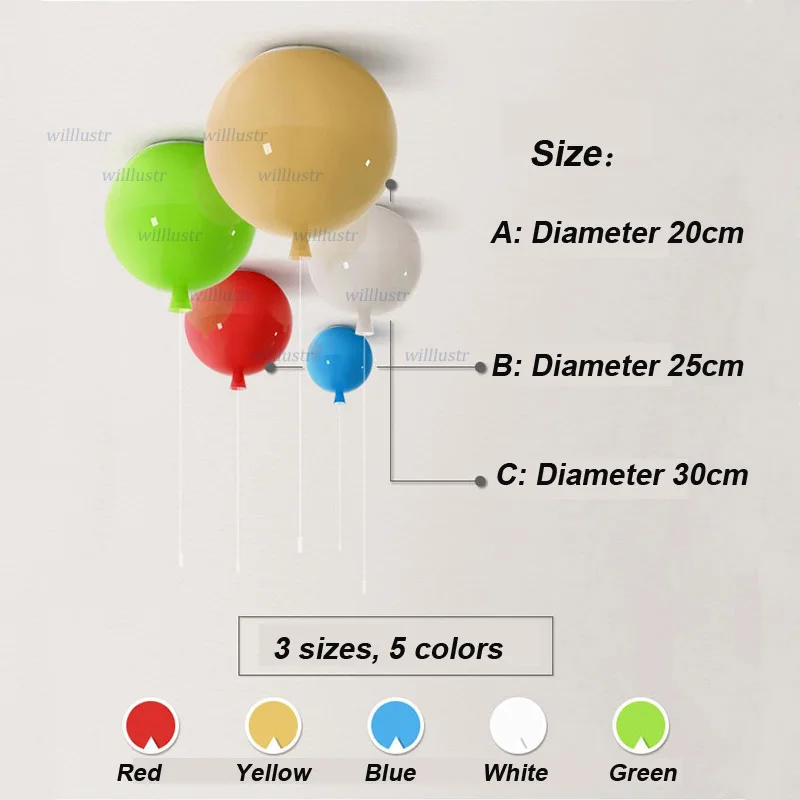 Colorful Glass Balloon Ceiling - Baby Nursery Ceiling Light ulasan dan harga
