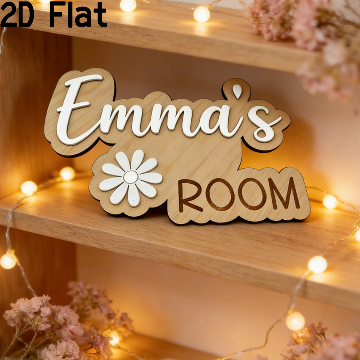 1Pc Custom Flower Wooden Acryl - Baby Nursery Office ulasan dan harga