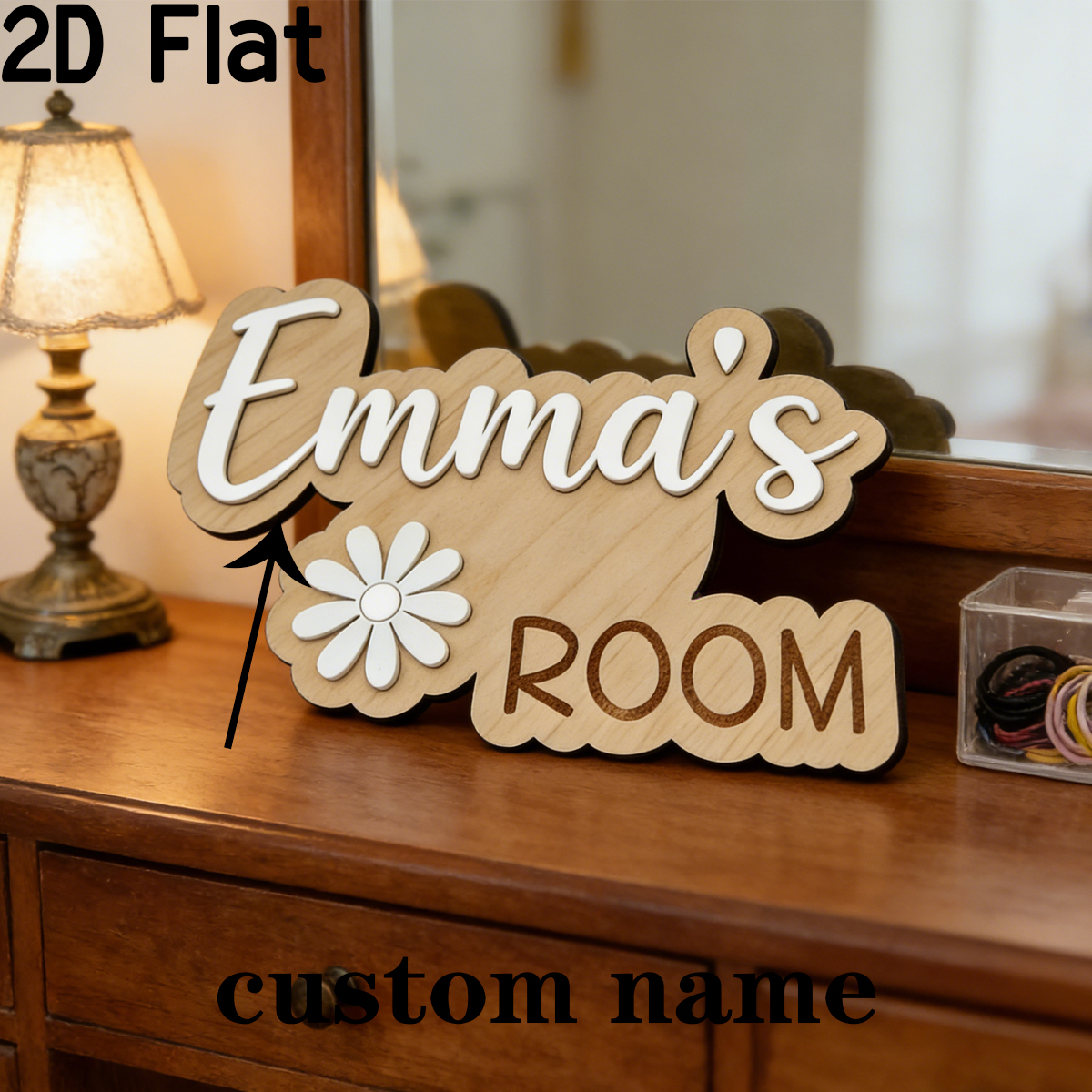 1Pc Custom Flower Wooden Acryl - Baby Nursery Office ulasan dan harga