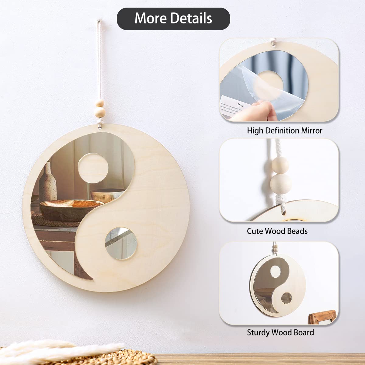 Wooden Mirror Home Decor Boho  - Baby Nursery Mirror ulasan dan harga