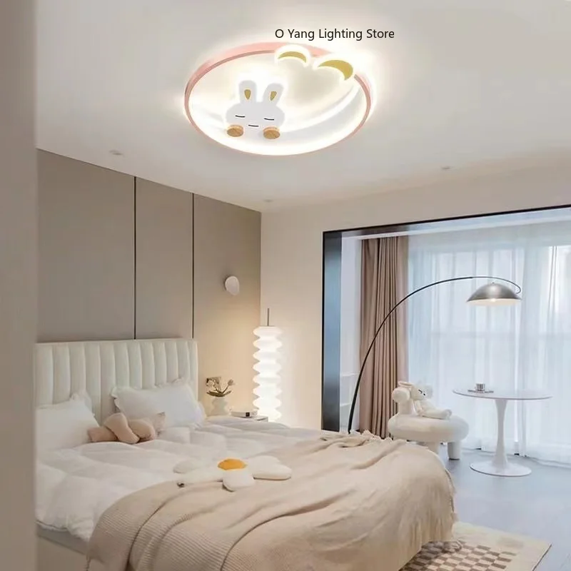 Cartoon Pink Rabbit Moon Chand - Baby Nursery Ceiling Light ulasan dan harga