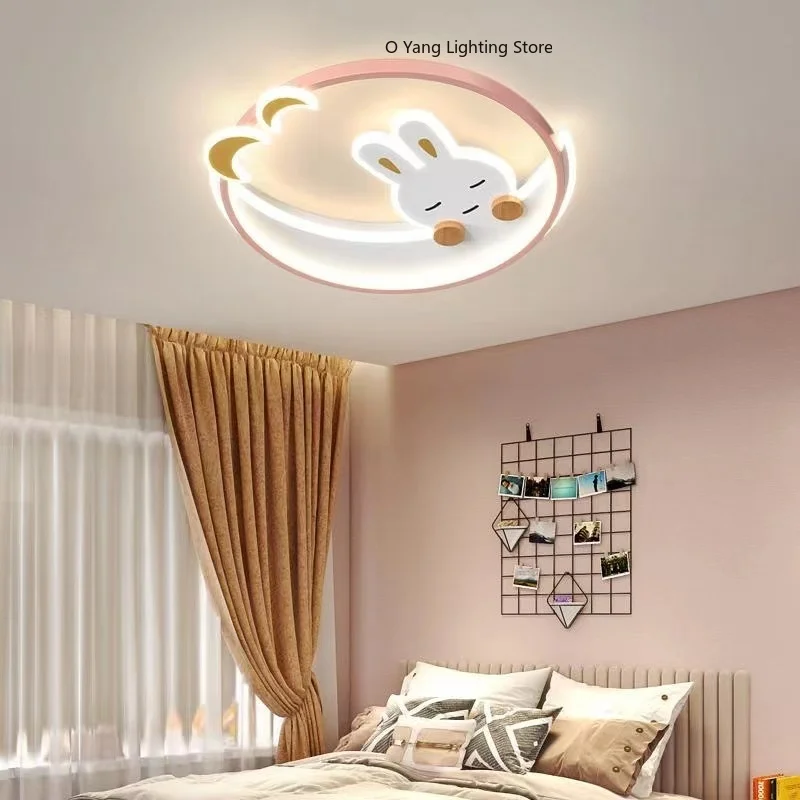 Cartoon Pink Rabbit Moon Chand - Baby Nursery Ceiling Light ulasan dan harga