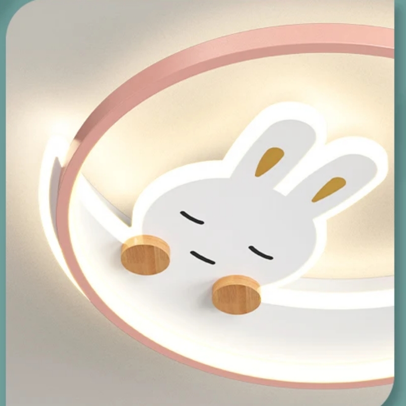Cartoon Pink Rabbit Moon Chand - Baby Nursery Ceiling Light ulasan dan harga