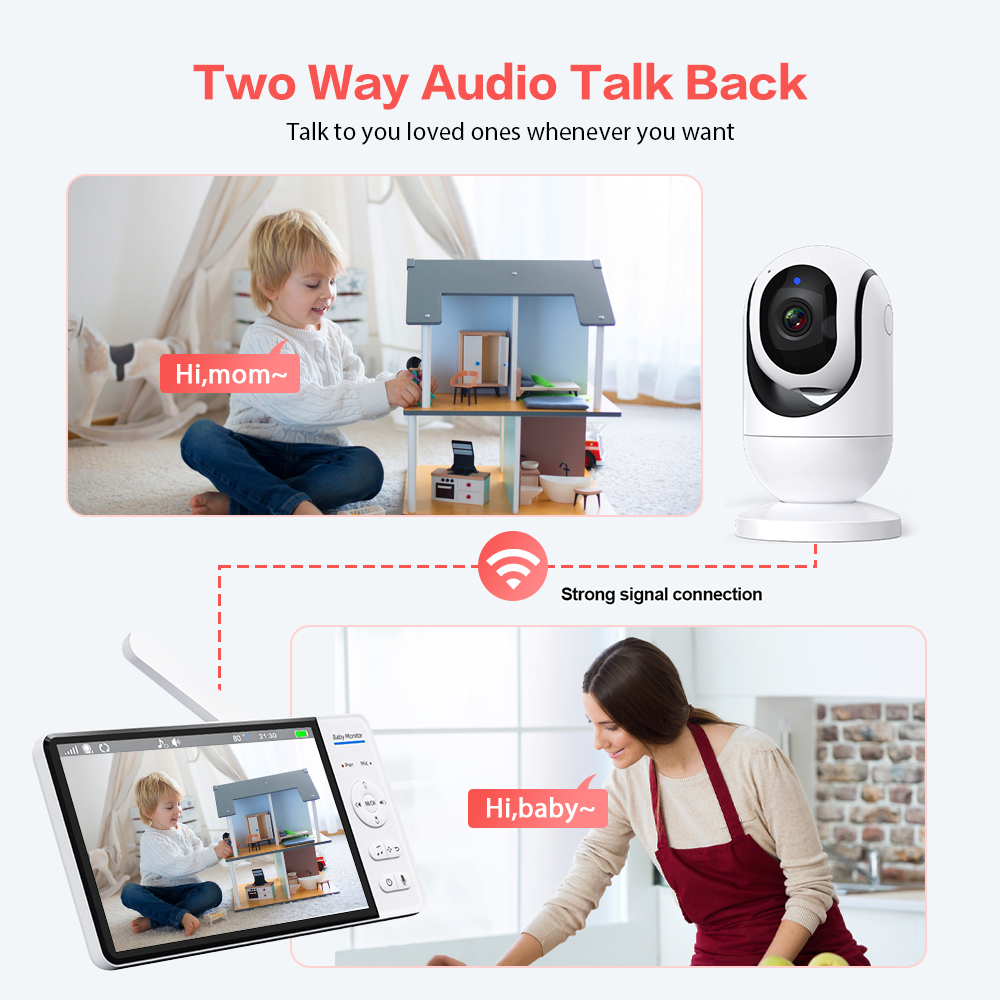 Video Baby Monitor 7'' 1080P H - Baby Monitor Split Screen ulasan dan harga