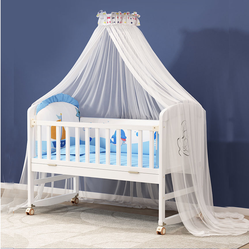 1M White Wood Baby Crib With M - Baby Nursery Sale ulasan dan harga