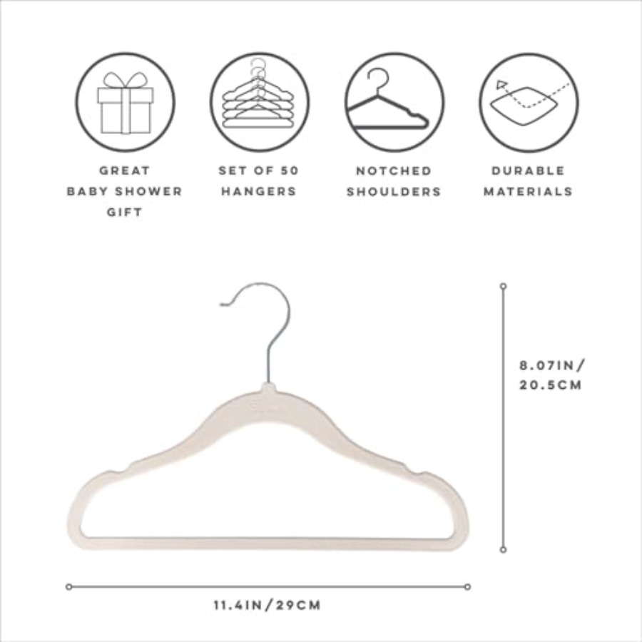 Velvet Baby Hangers NonSlip Ha - Baby Nursery Colors ulasan dan harga