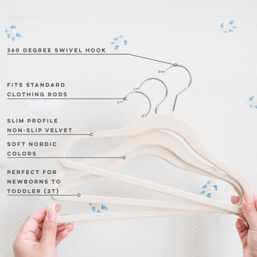 Velvet Baby Hangers NonSlip Ha - Baby Nursery Colors ulasan dan harga