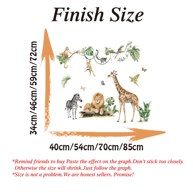 Large Jungle Animal Tropical L - Baby Nursery Artwork ulasan dan harga