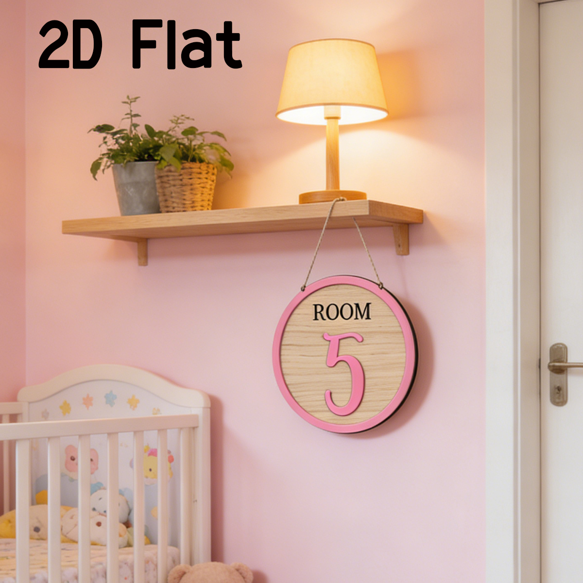 1Pc Cutom Pink Room Number Woo - Baby Nursery Office ulasan dan harga