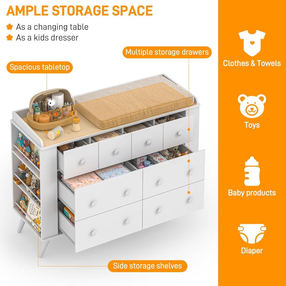 Children's 8-Drawer Dresser, N - Baby Nursery Table ulasan dan harga