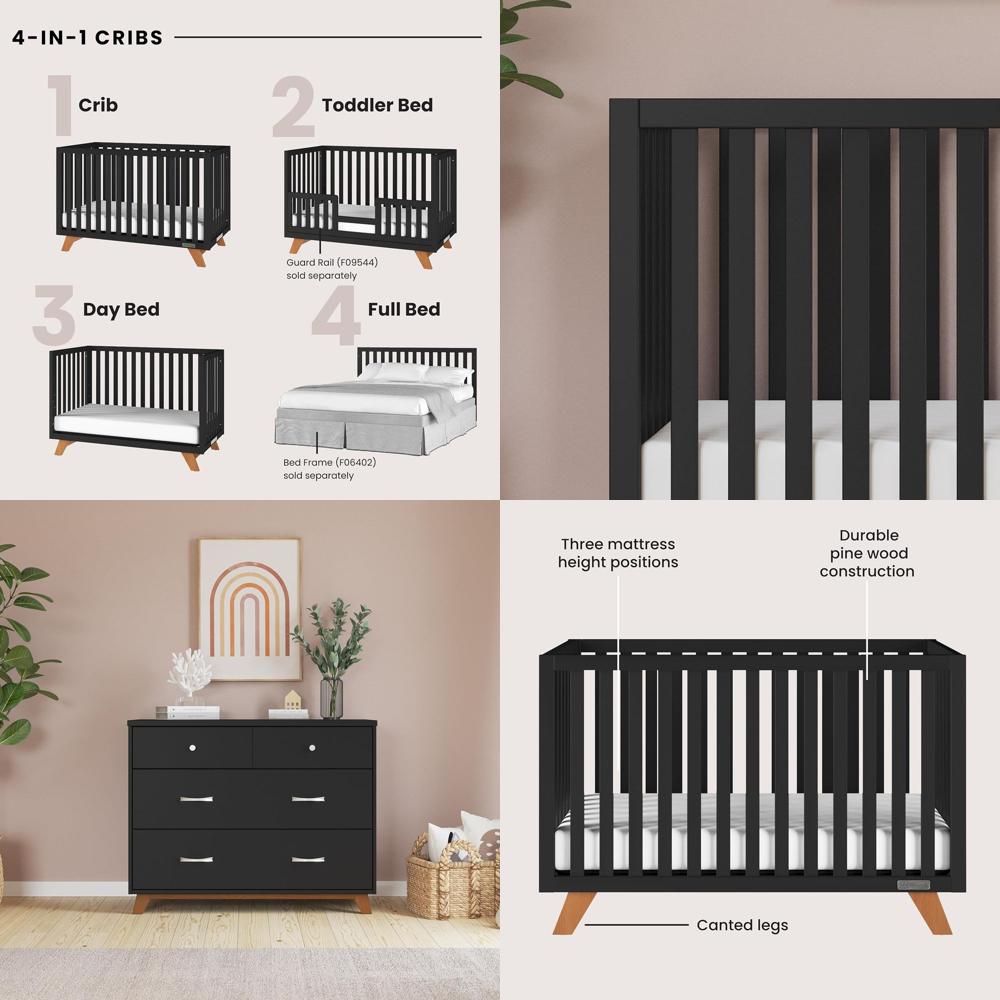 4-in-1 Convertible Crib and 3- - Convertible Crib Set ulasan dan harga