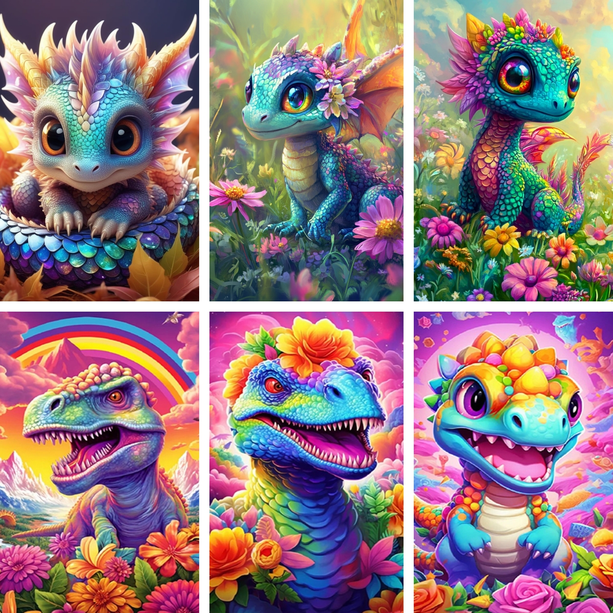 5D Diamond Painting Dinosaur F - Baby Nursery Kit ulasan dan harga
