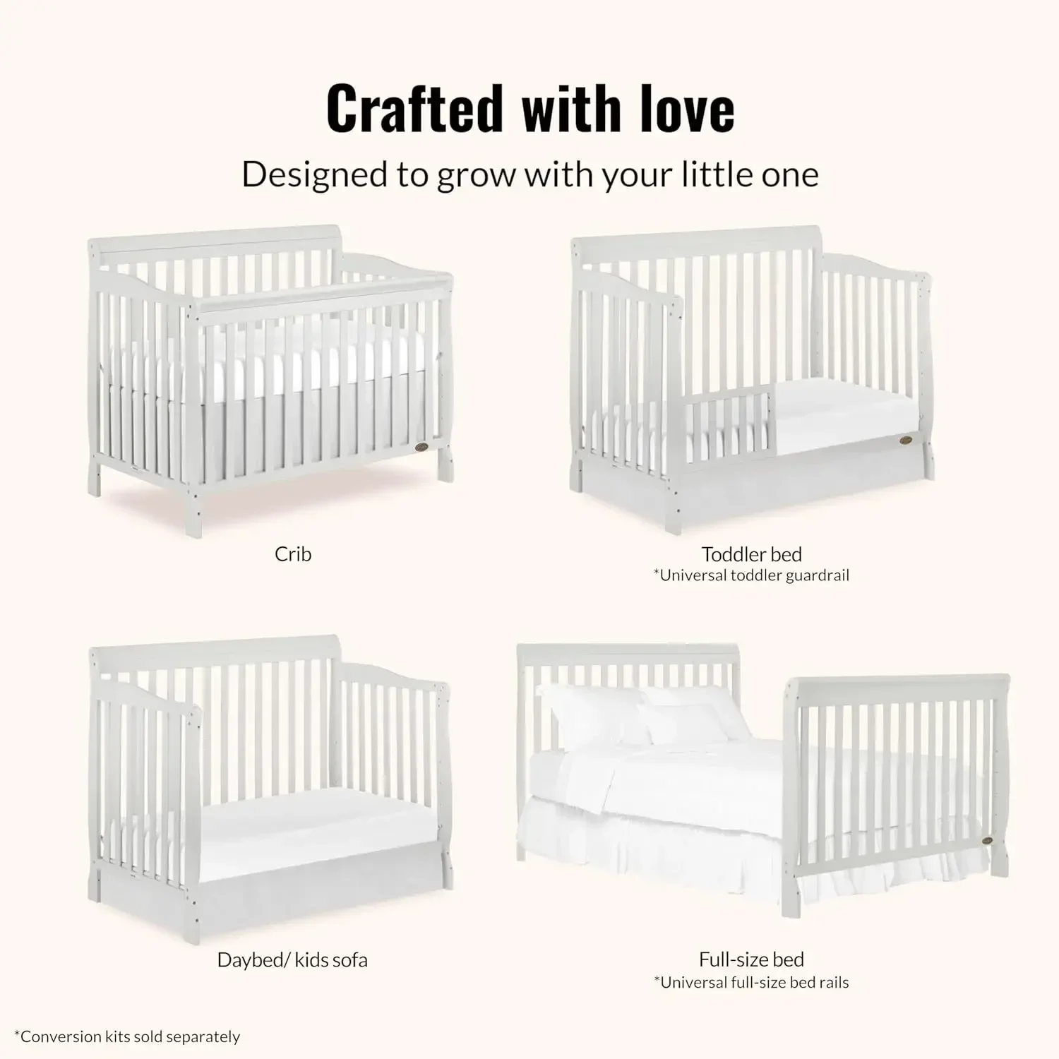 Ashton 4-In-1 Convertible Crib - Convertible Crib Set ulasan dan harga