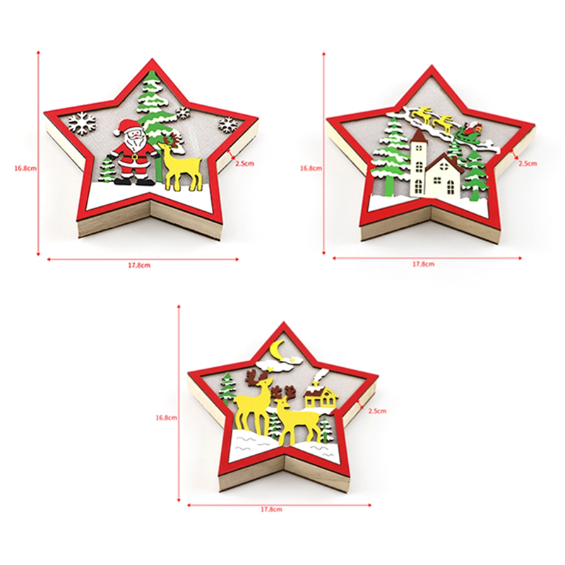A11I 3PCS LED Wood Star Night  - Baby Nursery Table ulasan dan harga