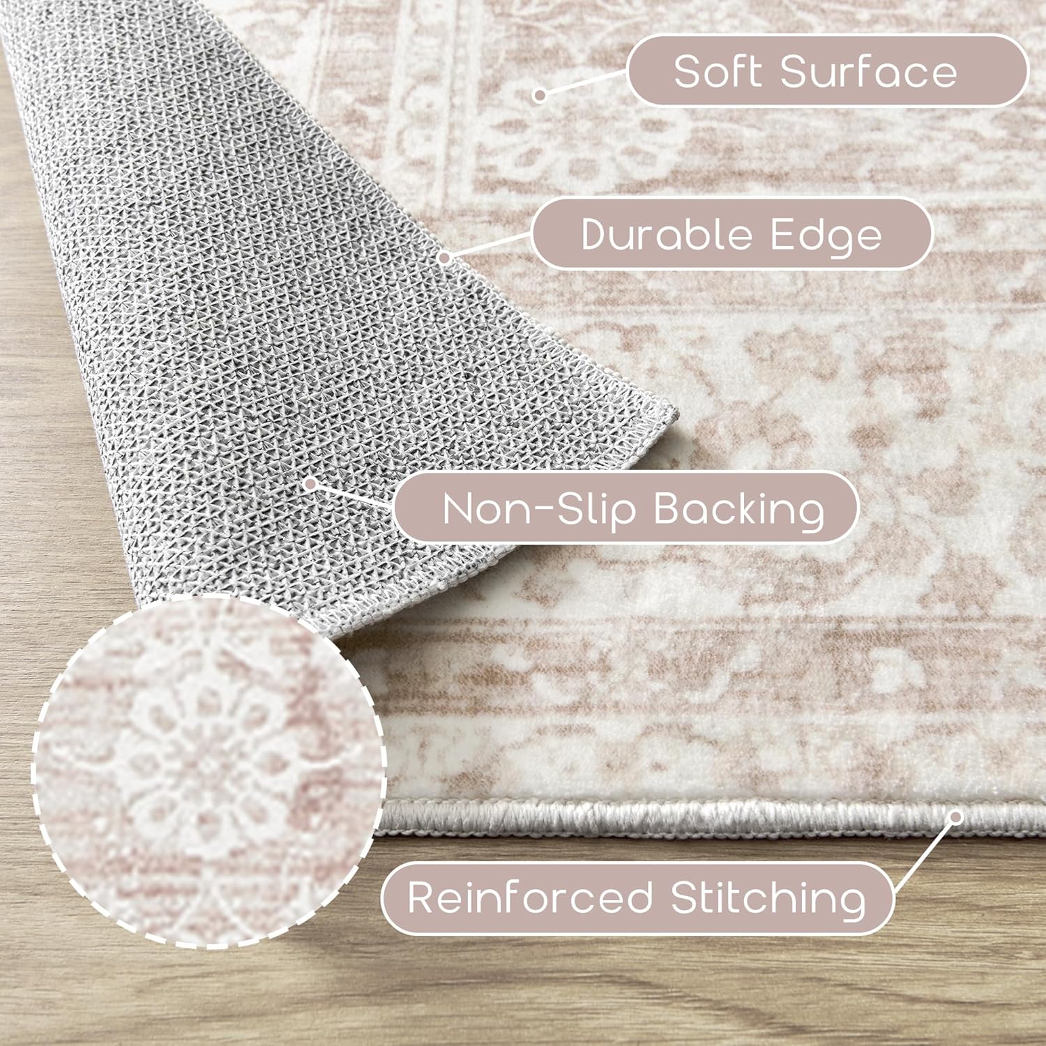 Vintage Pink Floral Area Rug 6 - Soft Rug Nursery ulasan dan harga