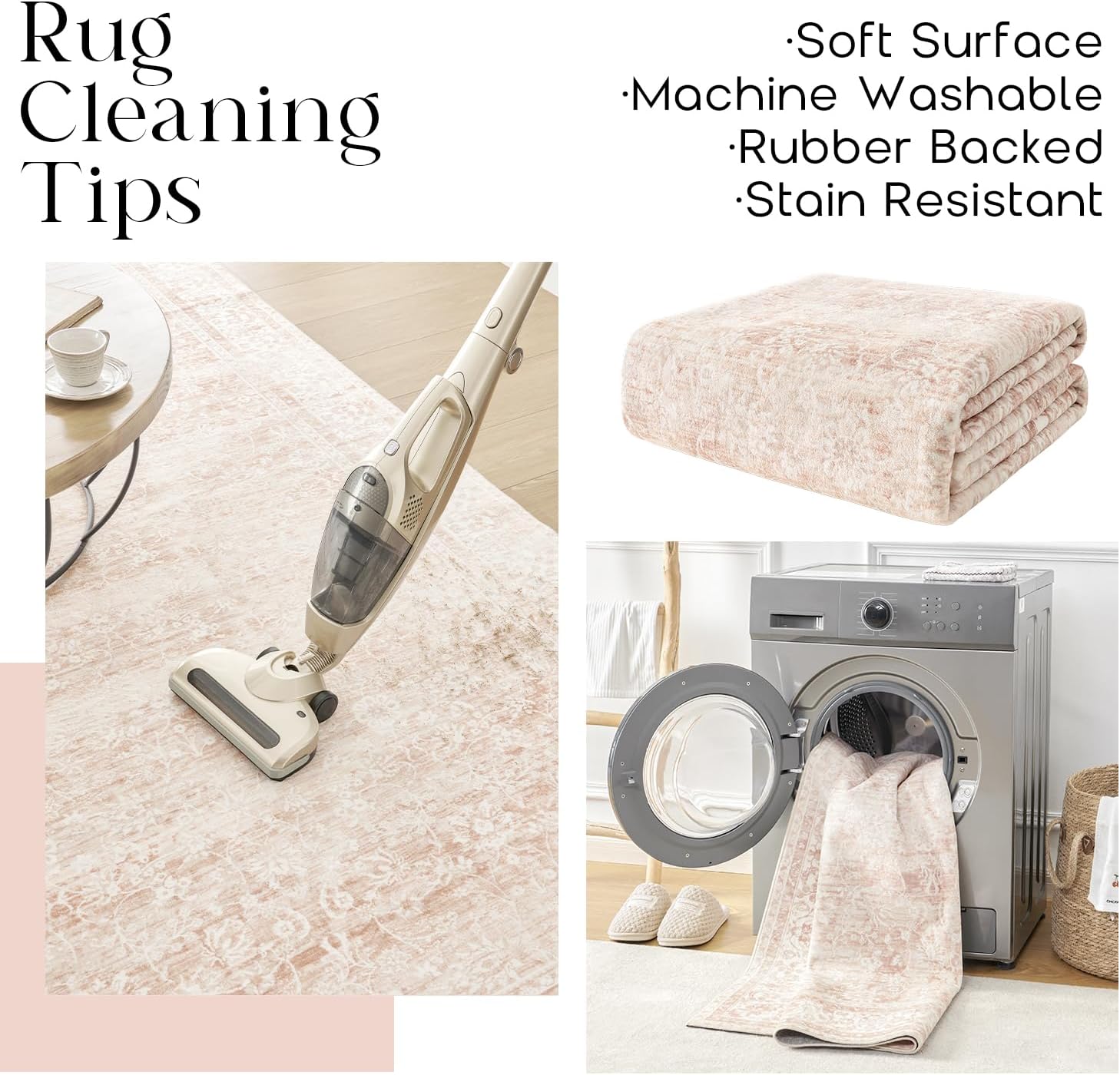 Vintage Pink Floral Area Rug 6 - Soft Rug Nursery ulasan dan harga