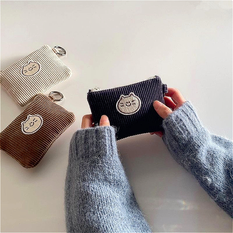 Durable Corduroy Coin Purse So - Diaper Wallet Portable ulasan dan harga