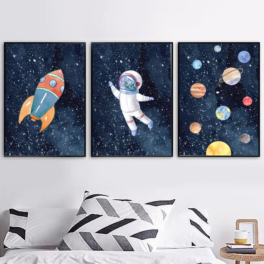 Space Astronaut Planet Rocket  - Baby Nursery Mirror ulasan dan harga