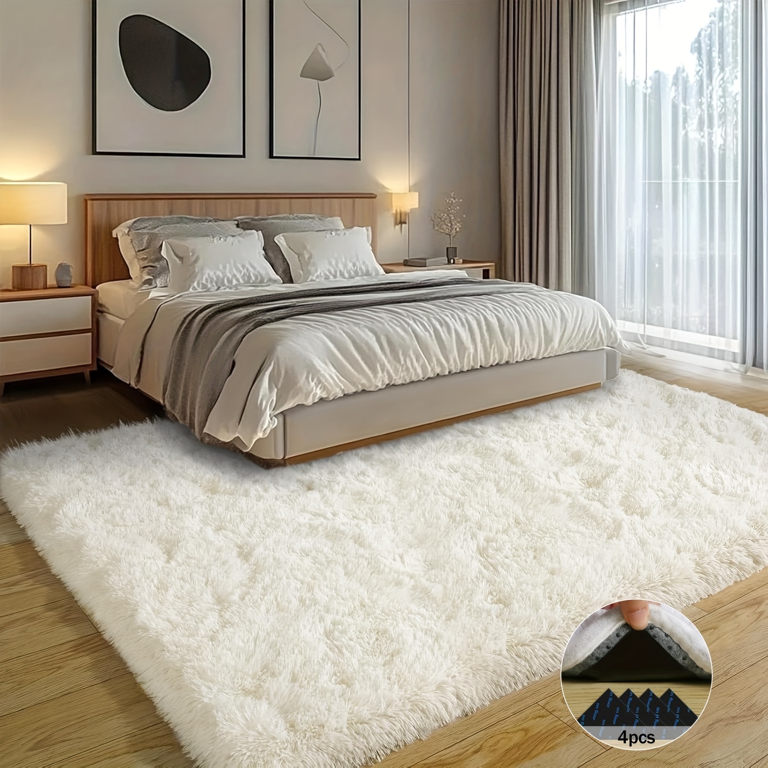 Off-White Soft Shaggy Non-Slip - Soft Rug Nursery ulasan dan harga