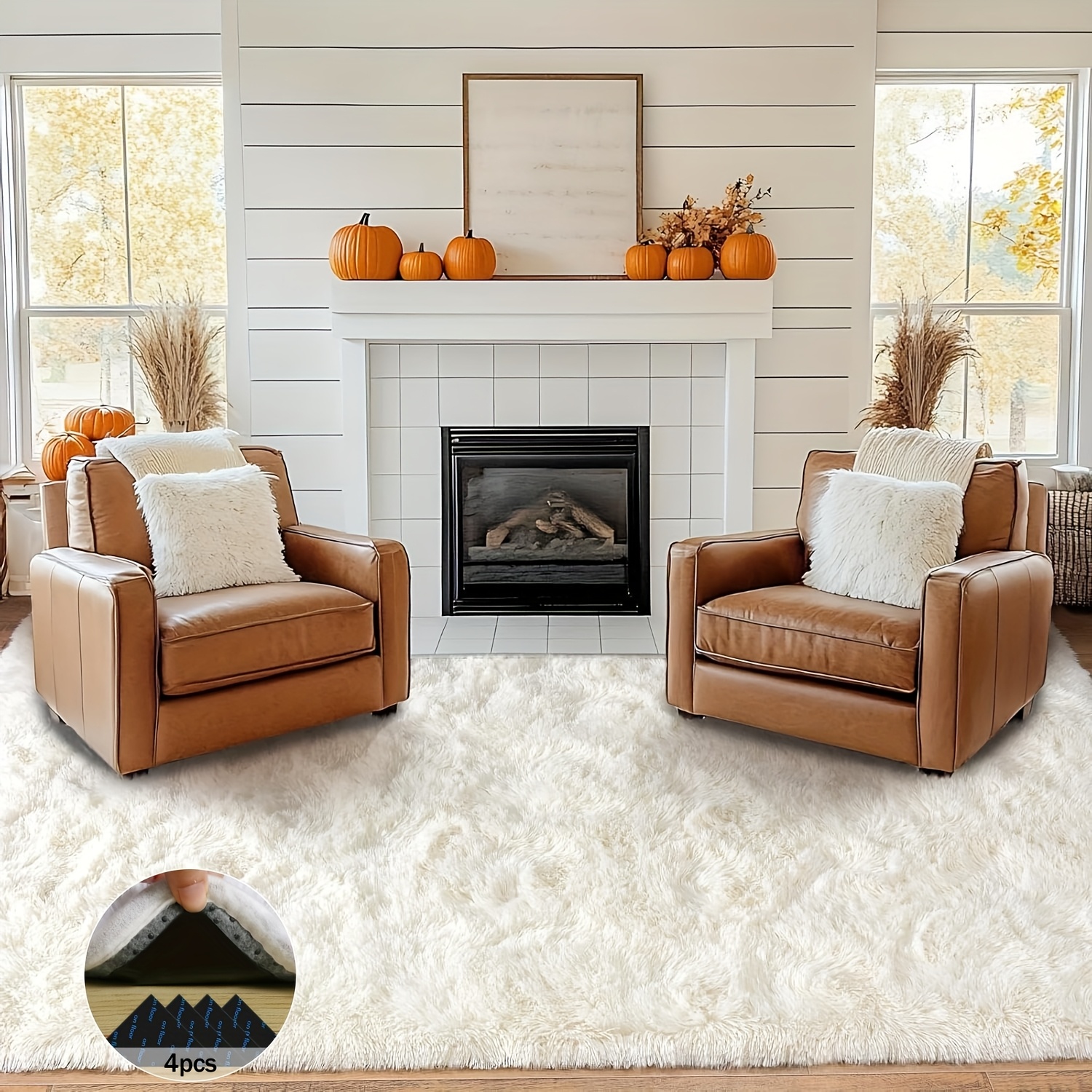 Off-White Soft Shaggy Non-Slip - Soft Rug Nursery ulasan dan harga