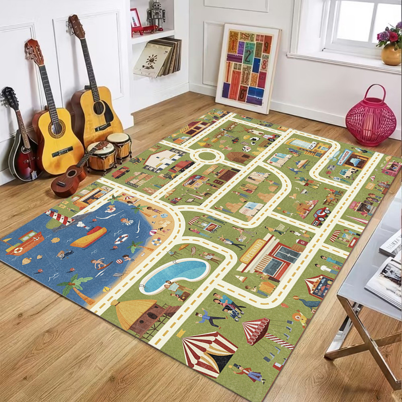 Kids City Road Play Area Rug,  - Soft Rug Nursery ulasan dan harga