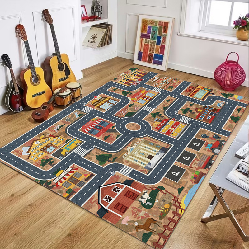 Kids City Road Play Area Rug,  - Soft Rug Nursery ulasan dan harga