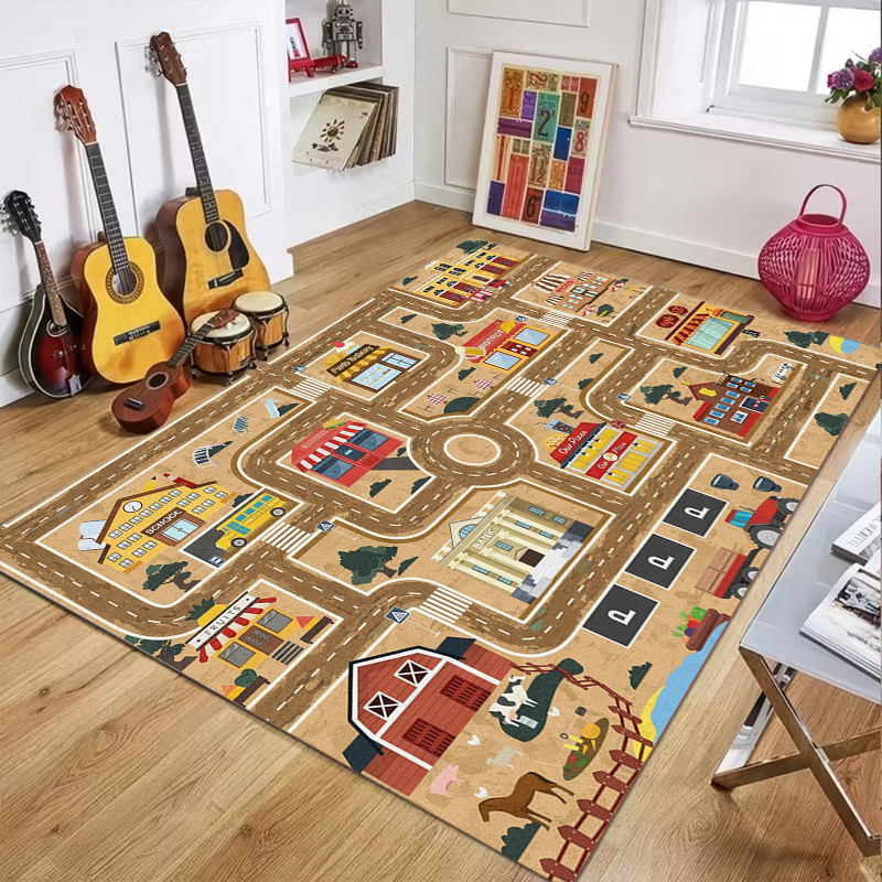 Kids City Road Play Area Rug,  - Soft Rug Nursery ulasan dan harga