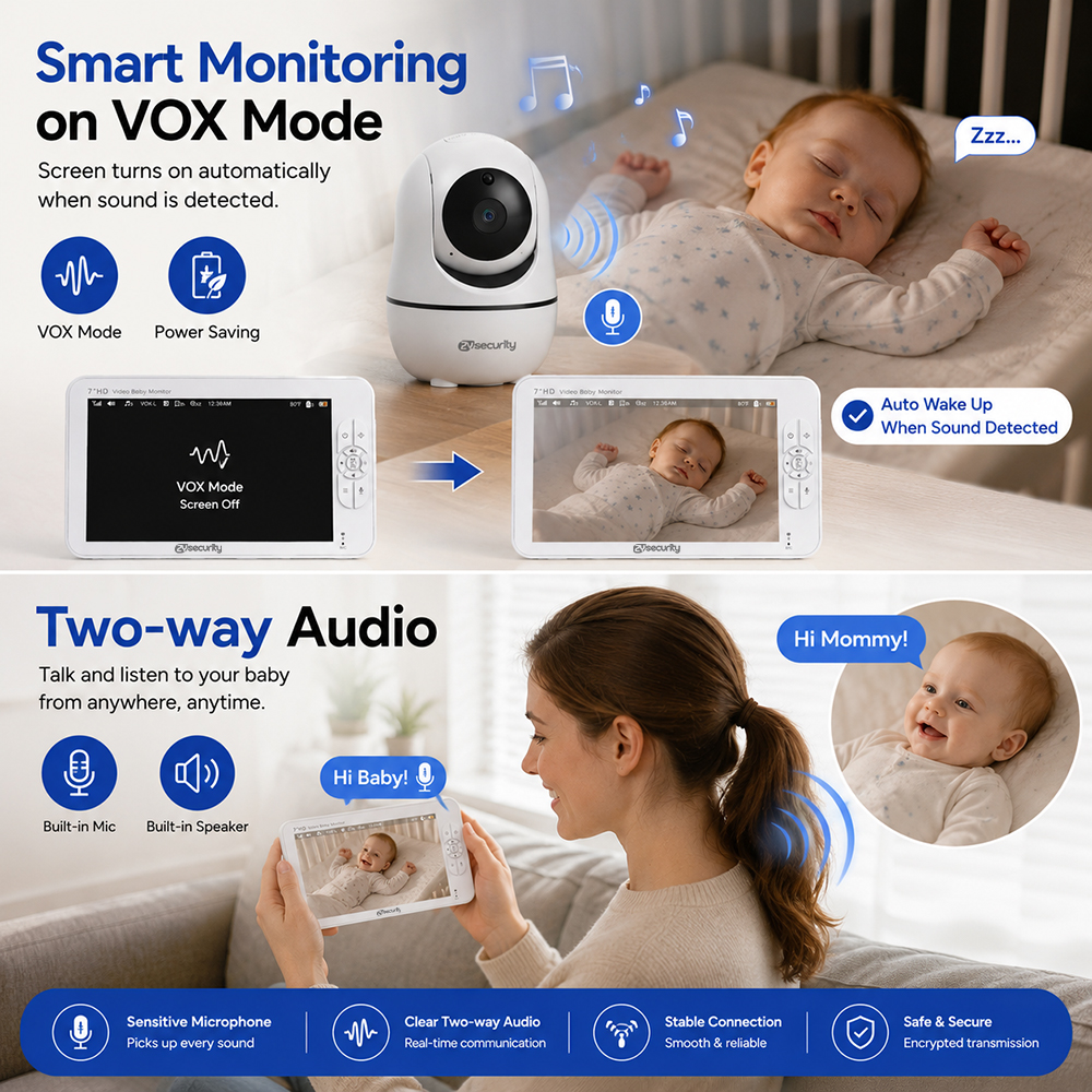 7 Inch Split-Screen Baby Monit - Baby Monitor Split Screen ulasan dan harga
