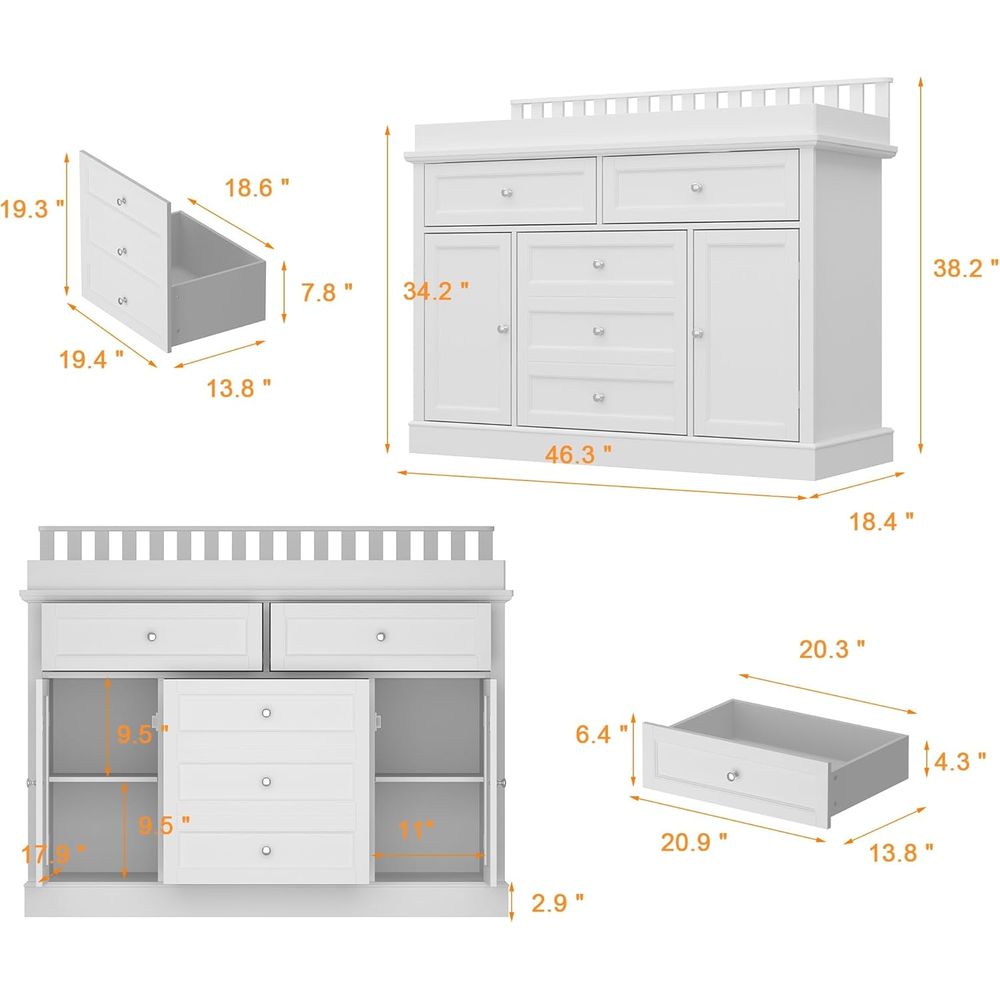 White Multi-Functional Baby Ch - Baby Nursery Table ulasan dan harga