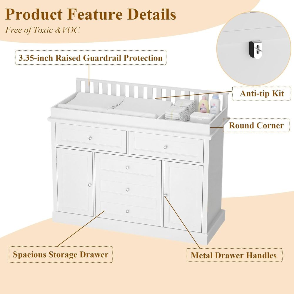White Multi-Functional Baby Ch - Baby Nursery Table ulasan dan harga
