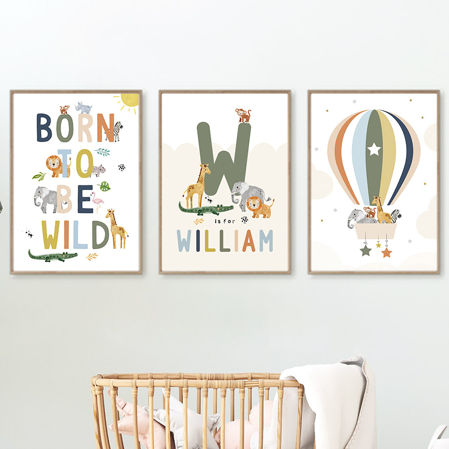 Crocodile Balloon Lion Elephan - Baby Nursery Artwork ulasan dan harga